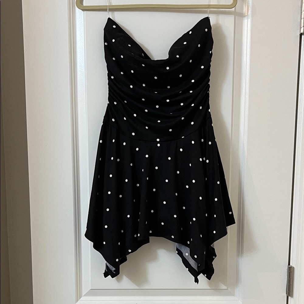 Heart Hips Black and White Polka Dot Romper